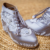 Sneaker wedge (grey)  Wedding Sneaker wedges Bridal shoes